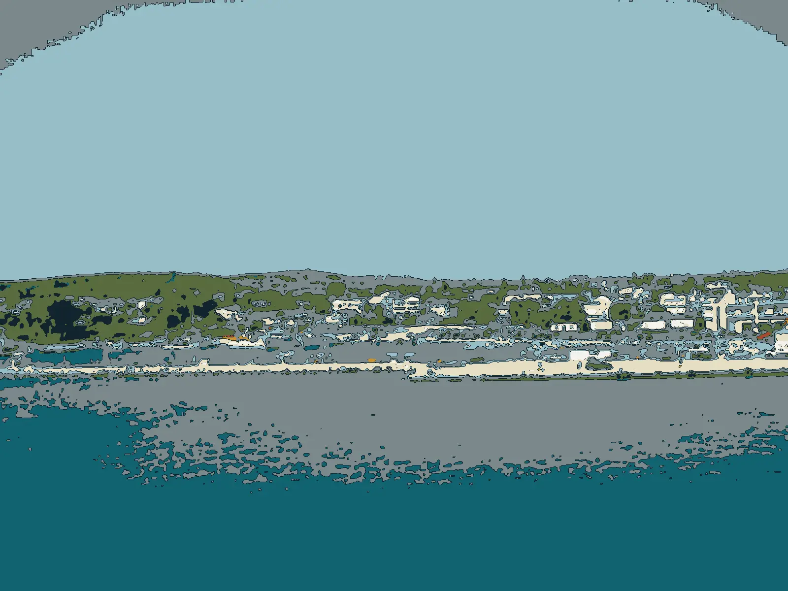Illustration after a photo: Kyllini seen from the sea